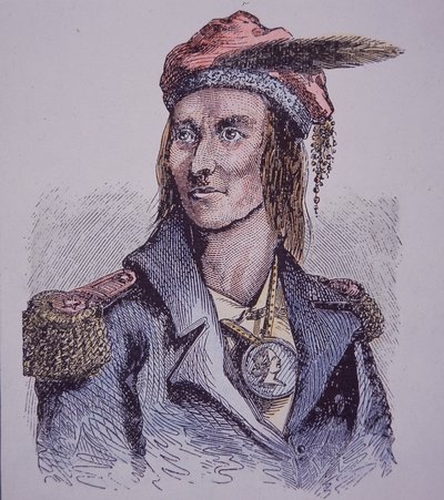 Tecumseh (színes metszet) alkotó: Walter Charles Mills