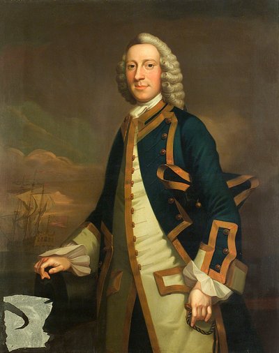 Egy kapitány portréja, 1750 körül (olaj, vászon) alkotó: John (attr.to) Wollaston