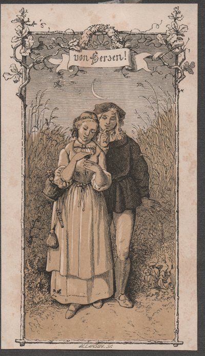 Szívből, 1850 körül (színes fametszet) alkotó: John Allanson