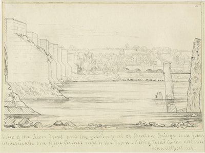 Burton-upon-Trent híd és város: tollrajz, nd [c 1817] (rajz) alkotó: John Allport