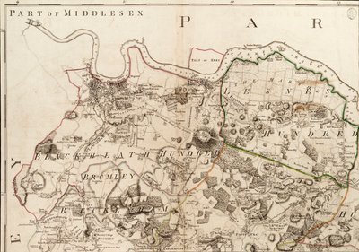 Térkép Greenwich és Erith között, London alkotó: John Andrews