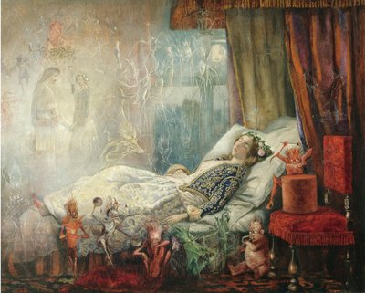 Álom az álarcos bál után alkotó: John Anster Fitzgerald