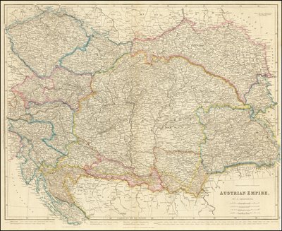 Az Osztrák Birodalom 1858-as térképe John Arrowsmith-től alkotó: John Arrowsmith