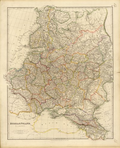 Oroszország és Lengyelország térképe, 1832. alkotó: John Arrowsmith