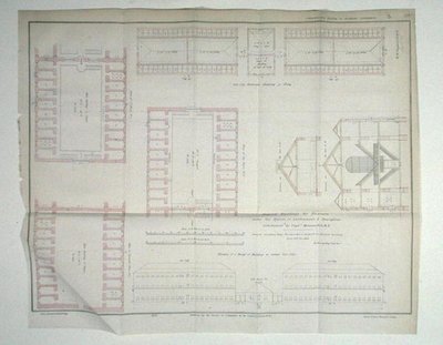 Javasolt épületek a fogvatartottak számára a bezártság és a fegyelem rendszere alatt, amelyet Maconochie kapitány, R.N. alkotó: John Arrowsmith