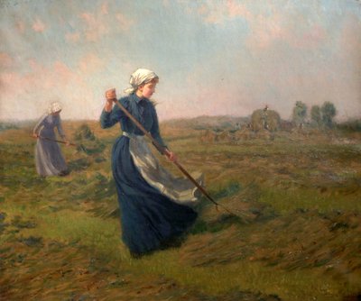Lány szénakészítés alkotó: John Arthur Black