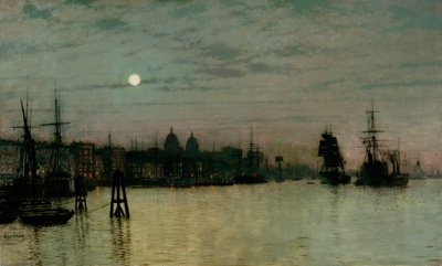 Greenwich, Half Tide, 1884 alkotó: John Atkinson Grimshaw