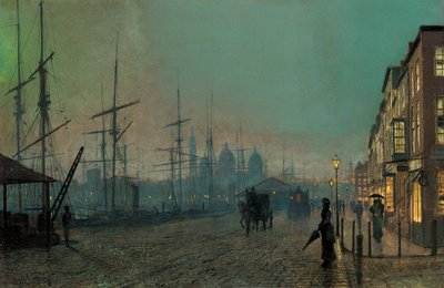 Humber Dockside, 1881 alkotó: John Atkinson Grimshaw