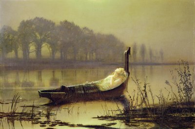 „The Lady of Shalott”, 1875 körül (olaj, vászon) alkotó: John Atkinson Grimshaw