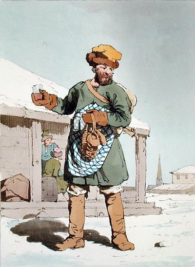 A művész által metszett Zbitenshik 1804-ben jelent meg (színes litó) alkotó: John Augustus Atkinson