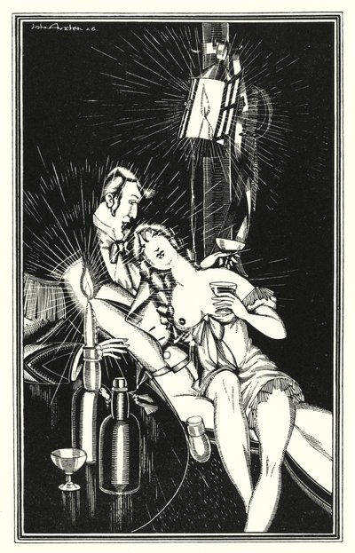 Illusztráció Don Juanhoz, Lord Byron: De Juan eléggé "Egy fiú húsleves" volt (litho) alkotó: John Austen