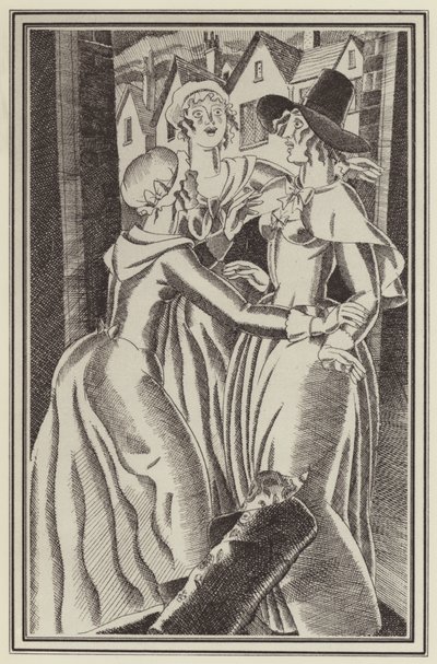 Illusztráció a Moll Flanders számára, Daniel Defoe (litho) alkotó: John Austen