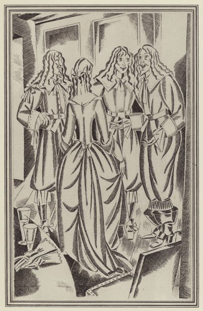 Illusztráció a Moll Flanders számára, Daniel Defoe (litho) alkotó: John Austen
