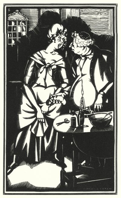 Illusztráció Tristram Shandyhez, Laurence Sterne (litho) alkotó: John Austen
