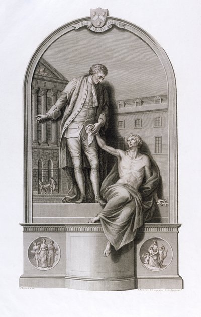 Sir Thomas Guy (1645-1724) emlékműve a southwarki Guy