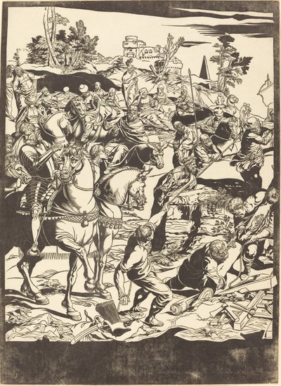 A keresztre feszítés [bal oldali lemez] alkotó: John Baptist Jackson after Jacopo Tintoretto