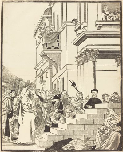 Szűzanya bemutatása a templomban [középső lemez] alkotó: John Baptist Jackson after Titian