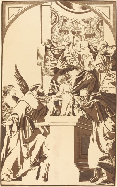 Szent Család és Négy Szent alkotó: John Baptist Jackson after Veronese