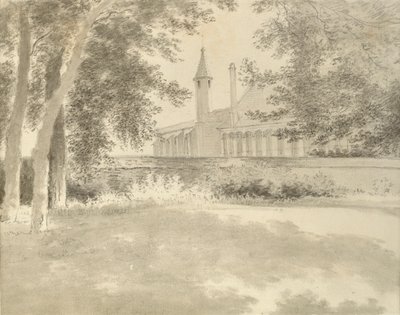 Balliol kápolna és könyvtár a ligetből, 1783. augusztus 2 alkotó: John Baptist Malchair