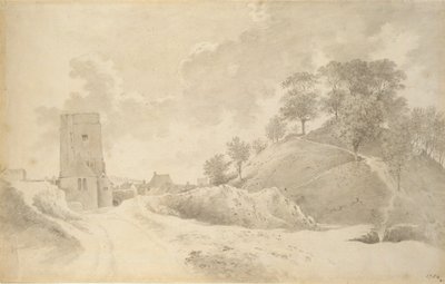 Oxford kastély és a várdomb, 1784. május 27 alkotó: John Baptist Malchair