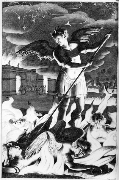 Sátán, illusztráció az „Elveszett paradicsomból”, John Milton, negyedik kiadás, 1688 alkotó: John Baptist de Medina
