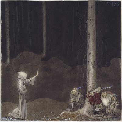 Frere Martin et les trois trolls – Martin testvér és három troll, Bauer, John (1882-1918). Akvarell papíron alkotó: John Bauer