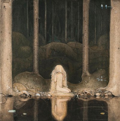 Tuvstarr hercegnő nosztalgiával nézi a tó vizét alkotó: John Bauer