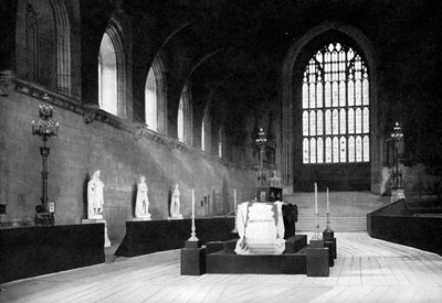 A fekvő William Gladstone állam, Westminster Hall, London, 1898 c1905. alkotó: John Benjamin Stone