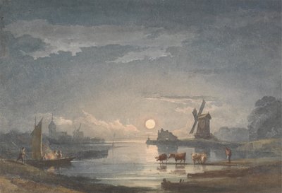 Holdfény a folyón Brugge közelében alkotó: John Berney Crome