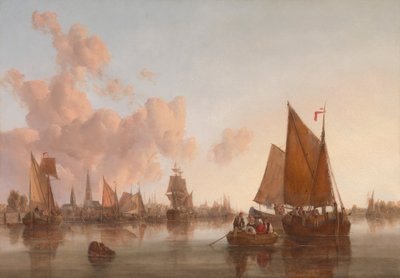 Vitorlás hajók és bárkák egy holland(?) torkolatban alkotó: John Berney Crome