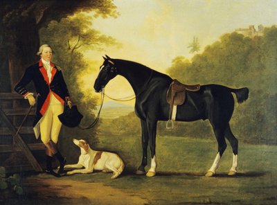 A Royal Horse Guards tisztje töltőjével és kutyájával alkotó: John Best
