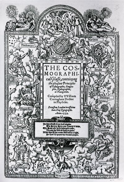 A kozmográfiai üveg címlapja, 1559 alkotó: John Bettes