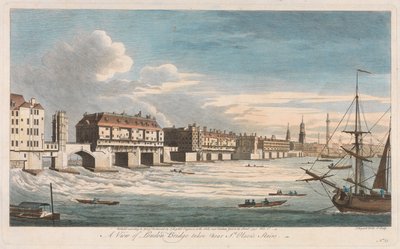 A londoni híd látképe a Szent Olave lépcsői közeléből alkotó: John Boydell