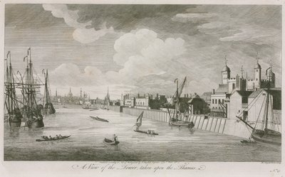 A londoni Tower kilátása a Temzére alkotó: John Boydell