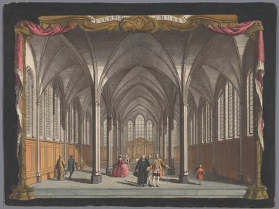 Kilátás a londoni Temple Church belsejére alkotó: John Boydell