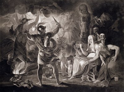 Macbeth, a három boszorkány és Hekaté, 1805 alkotó: John Boydell