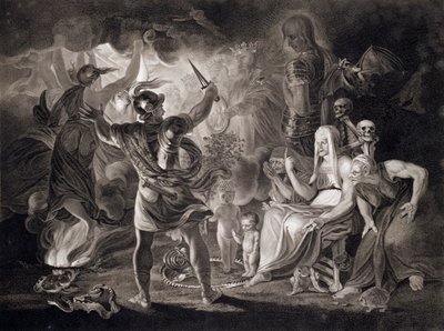 Macbeth, a három boszorkány és Hecate, 1805 alkotó: John Boydell