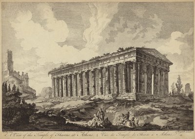 Kilátás Thészeusz templomára, Athén, Görögország (metszet) alkotó: John Boydell