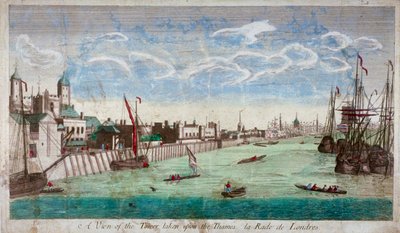 Kilátás a londoni Towerre hajókkal a Temzén, 1751 alkotó: John Boydell