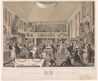 Interieur van de Law Court tijdens de Salisbury helyi kiállítás, 1852 Salisbury Helyi Kiállítás 1852. II. tábla, a Törvényszék (cím a tárgyon) alkotó: John Brandard