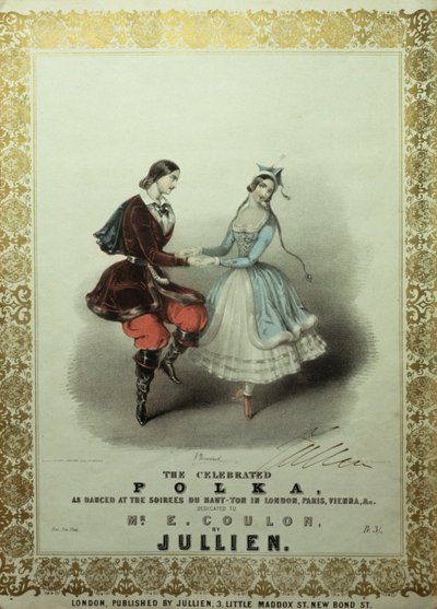 Az ünnepelt polka, éneklap, 1840 (színes litó) alkotó: John Brandard