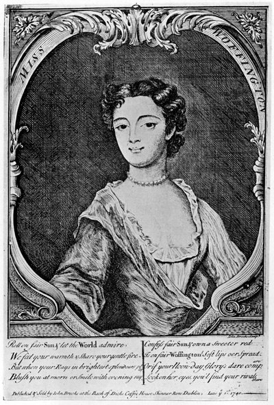 Margaret Peg Woffington 1720-1760, ír színésznő, 18. század, 1905. alkotó: John Brooks