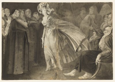 Asszony a testvérek között álló recto, c. 1770-1775. alkotó: John Brown
