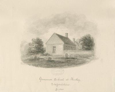 Audley Gimnázium: szépia rajz alkotó: John Buckler