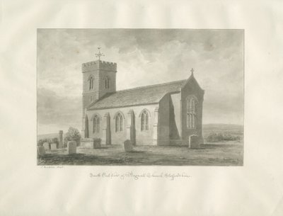 Bagnall templom: szépia rajz, 1848 alkotó: John Buckler
