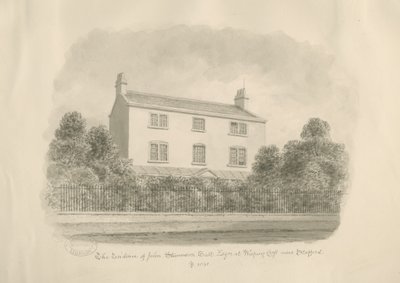Baswich Village - John Stevenson Salt háza, Esq. : szépia rajz alkotó: John Buckler