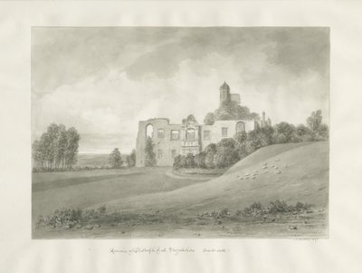 Biddulph Hall (régi): szépia rajz alkotó: John Buckler