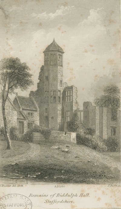 Biddulph Hall (régi): acélmetszet alkotó: John Buckler