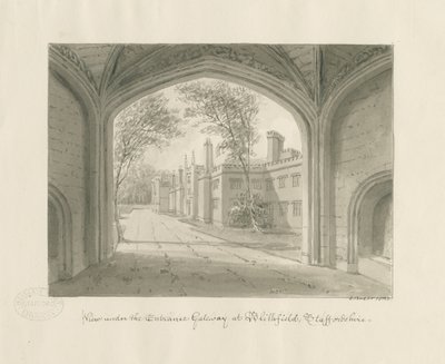 Blithfield Hall: szépia rajz alkotó: John Buckler