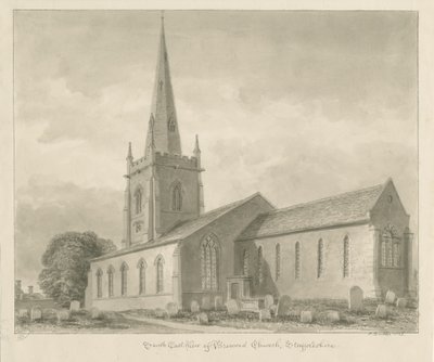 Brewood templom: szépia rajz alkotó: John Buckler